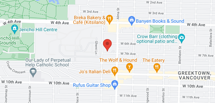 map of 322 3769 W 7TH AVENUE